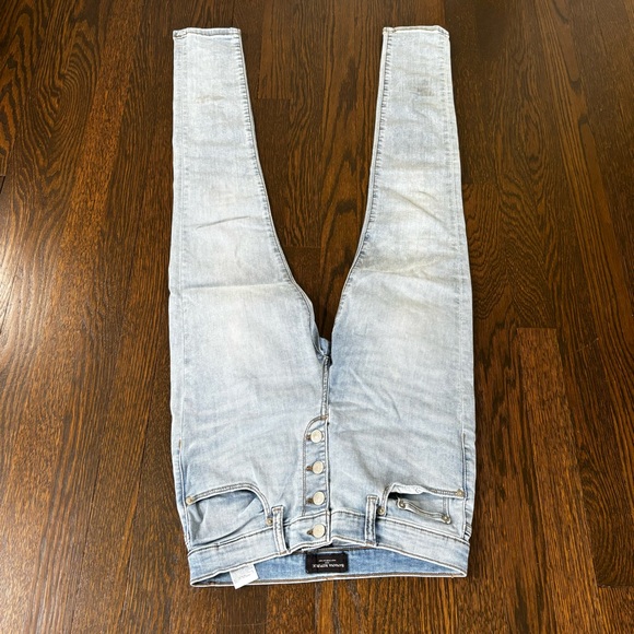 Banana Republic Jeans Womens 27 4 Petite Blue High Rise Skinny Button Fly Denim - Picture 7 of 8